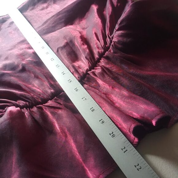 Peach wine metallic long sleeve women's size L blouse - Picture 12 of 13